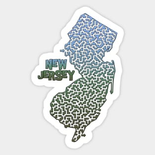 New Jersey State Outline Maze & Labyrinth Sticker